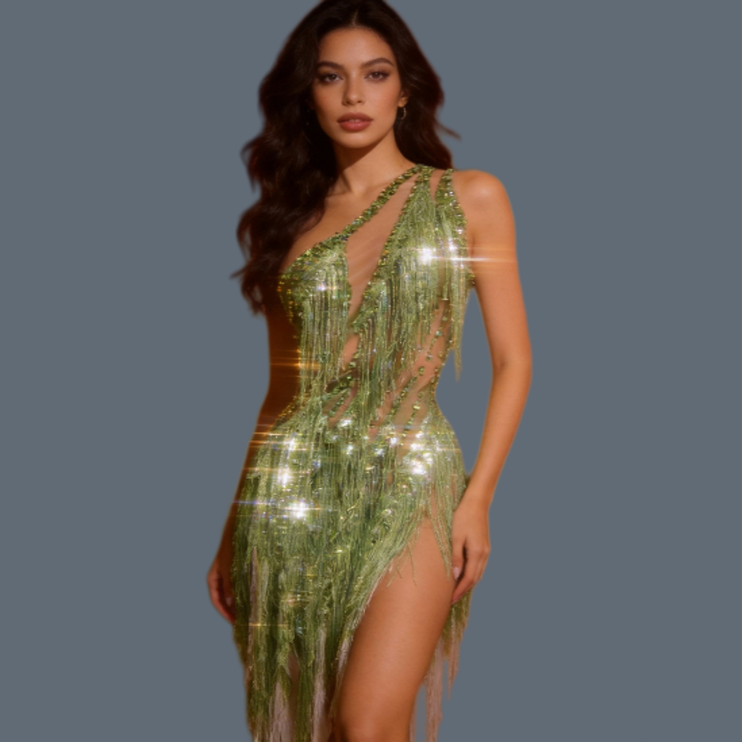 Sparkly Rhinestone Club Party Dress - Sexy Damen-Minikleid mit glitzernden Strass-Steinen für