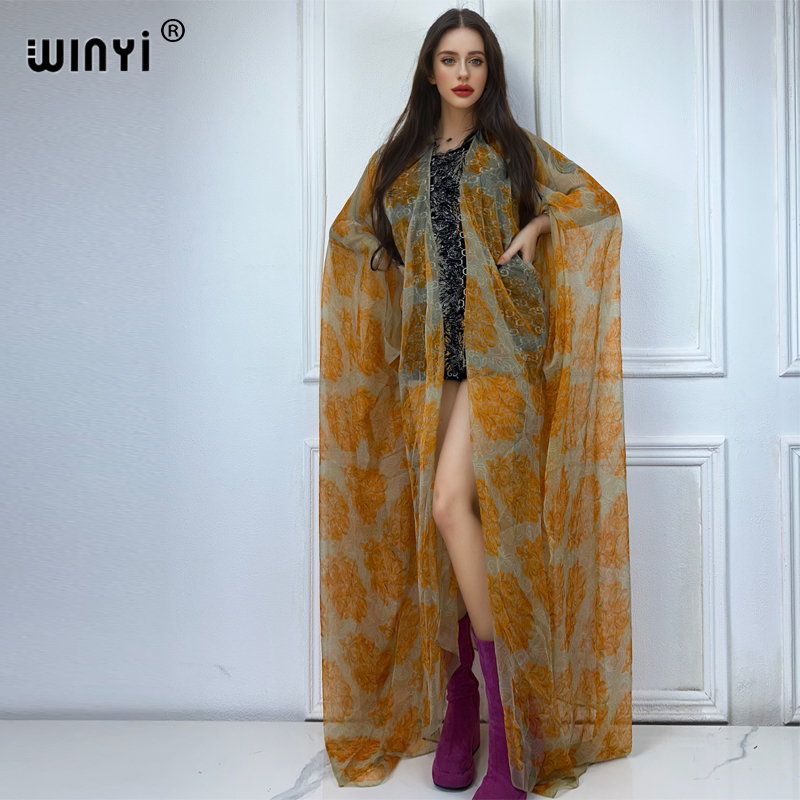 Boho Summer Beach Maxi Dress - WINYI Maxikimono Sommer Perspektive sexy Strickjacke