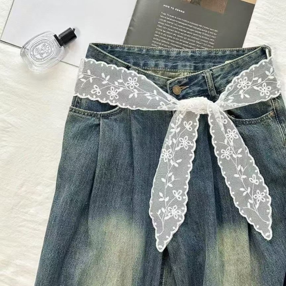 Jeans - Süßer weißer Spitzen-Gürtel für Damen mit