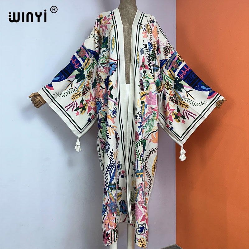 Boho Summer Beach Maxi Dress - Winyi Kimono neue Boho Beach Sommer
