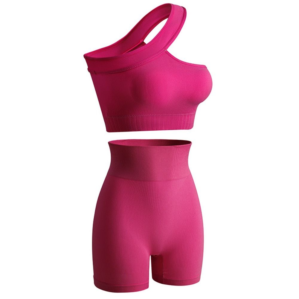 Seamless Ribbed Workout Tank Top - 2-teiliges Nahtloses Damen-Workout-Set mit Hoher Taille,