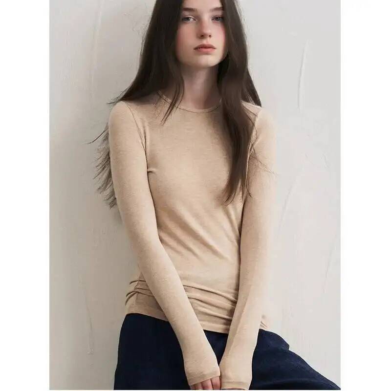 Blouses - Damen Kaschmir-Mischgewebe Langarm-Oberteil Herbst Winter Weiches