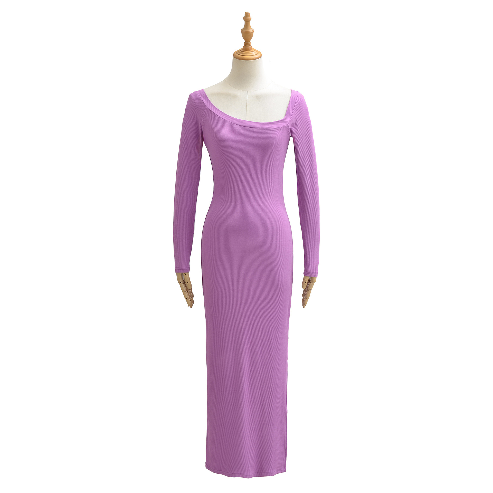 Geripptes Kleid für Damen, qua – Bodycon Long Sleeve Ribbed Dress Bewertung und Preis
