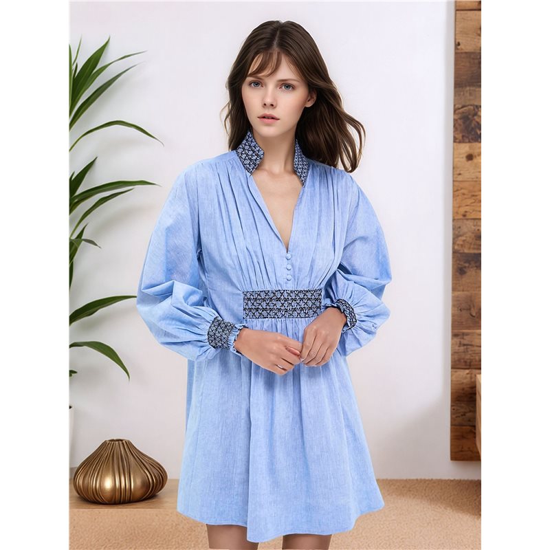 NEU-Damen-Hemdkleid mit langen – Casual Loose Linen Shirt Dress Bewertung und Preis
