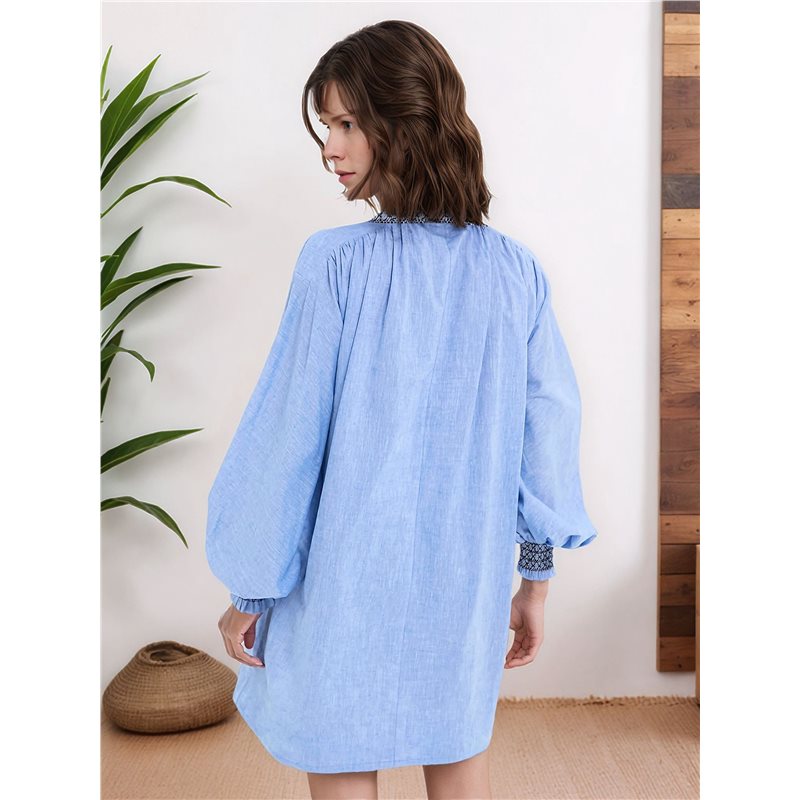 NEU-Damen-Hemdkleid mit langen – Casual Loose Linen Shirt Dress Bewertung und Preis