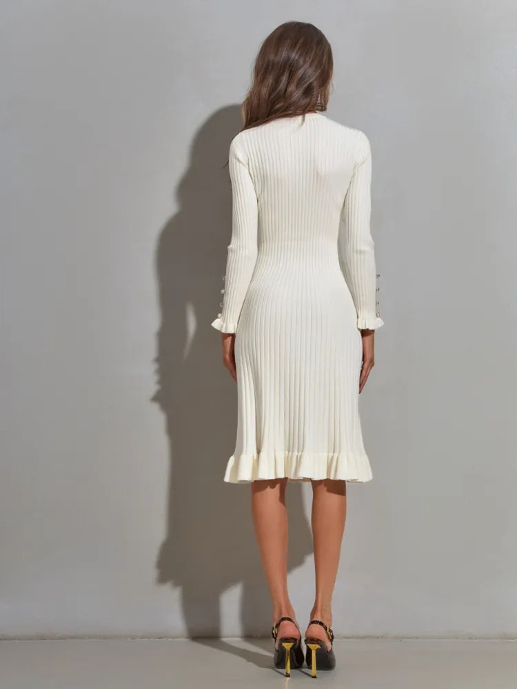 Geripptes, langärmliges, figur – Bodycon Long Sleeve Ribbed Dress Bewertung und Preis