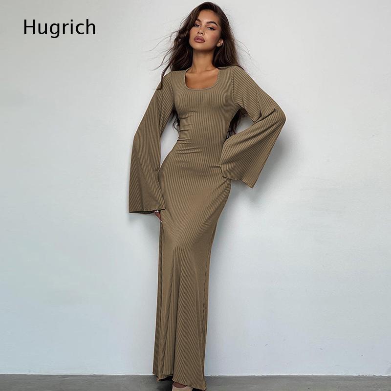 Elegantes geripptes Maxikleid  – Bodycon Long Sleeve Ribbed Dress Bewertung und Preis