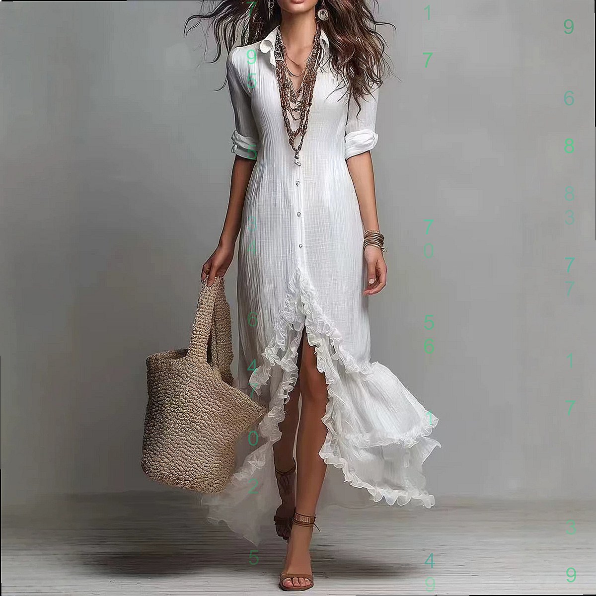 Kreuzgeschlitztes Baumwoll-Lei – Casual Loose Linen Shirt Dress Bewertung und Preis