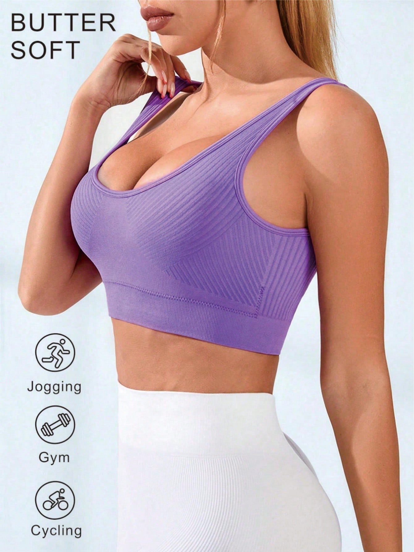 Gerippter U-Ausschnitt Sport-B – Seamless Ribbed Workout Tank Top Bewertung und Preis