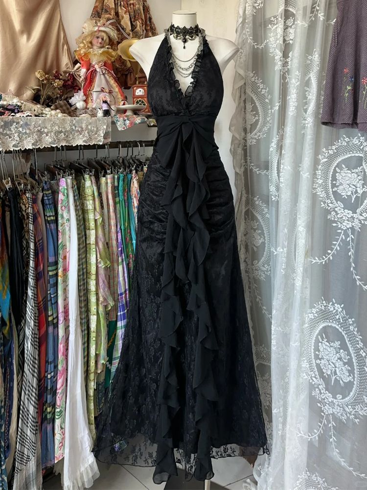 Y2k Vintage Neckholder Ärmello – Y2K Backless Halter Mini Dress Bewertung und Preis