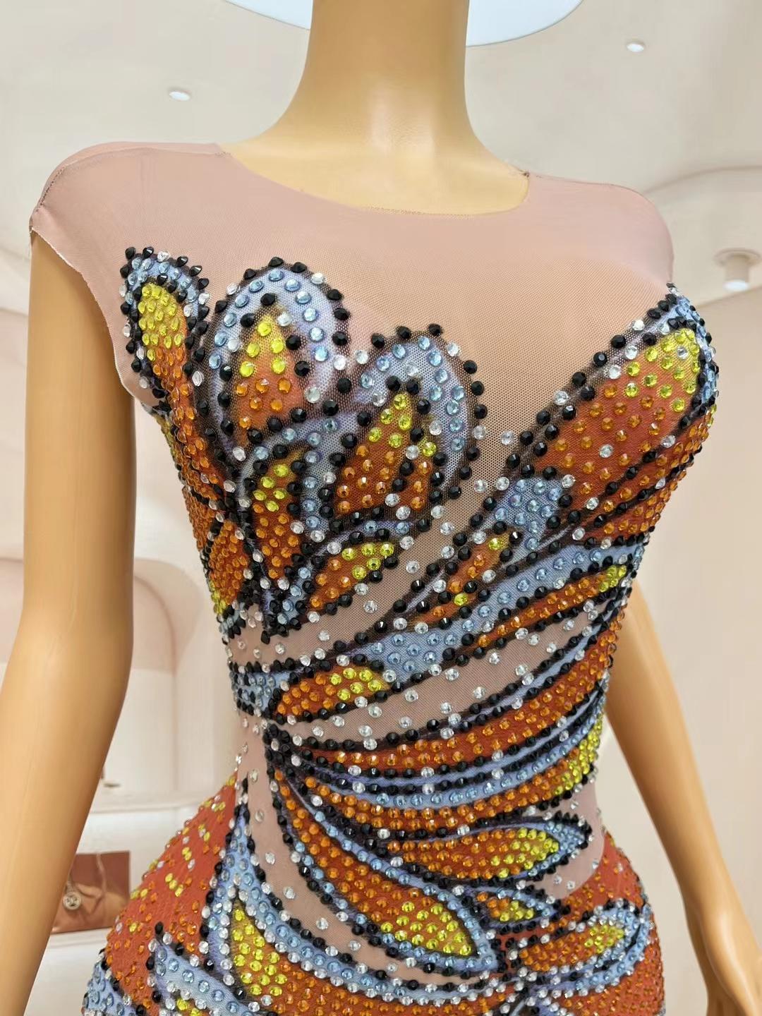 Damen Ärmelloses Mesh-Maxiklei – Sparkly Rhinestone Club Party Dress Bewertung und Preis