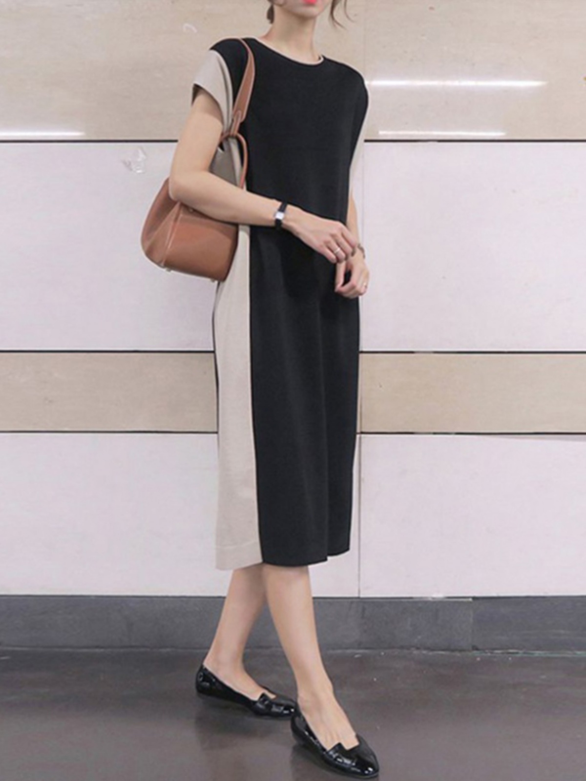 Schlankmachendes Midikleid mit – Korean Style A Line Shirt Dress Bewertung und Preis