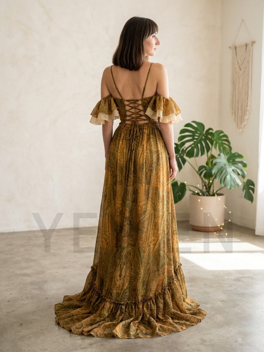 Boho-Print 2-teiliges Maxiklei – Boho Summer Beach Maxi Dress Bewertung und Preis