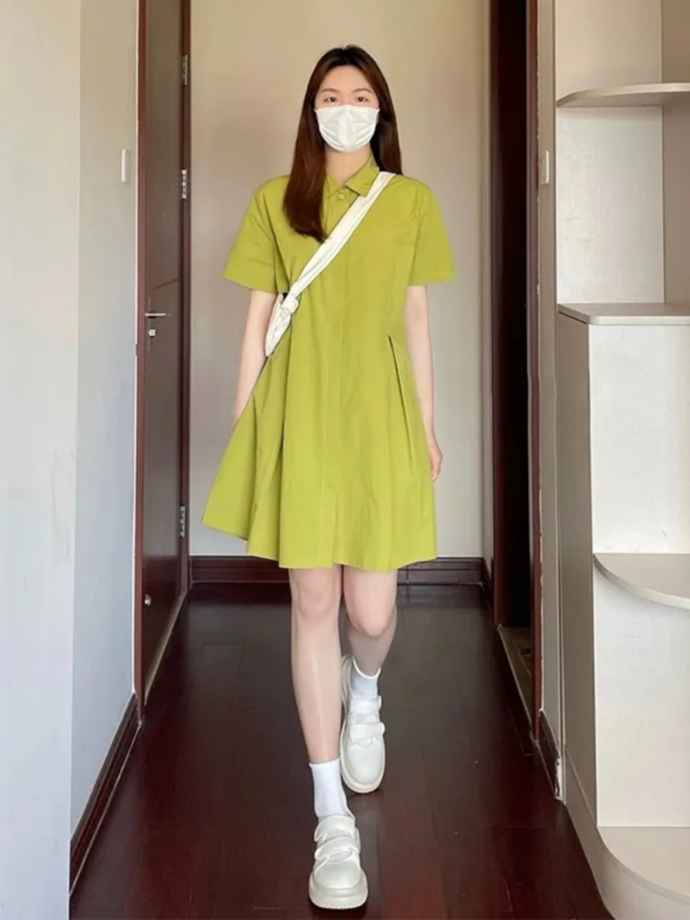 Übergröße Damen Kurzarm-Kleid  – Korean Style A Line Shirt Dress Bewertung und Preis