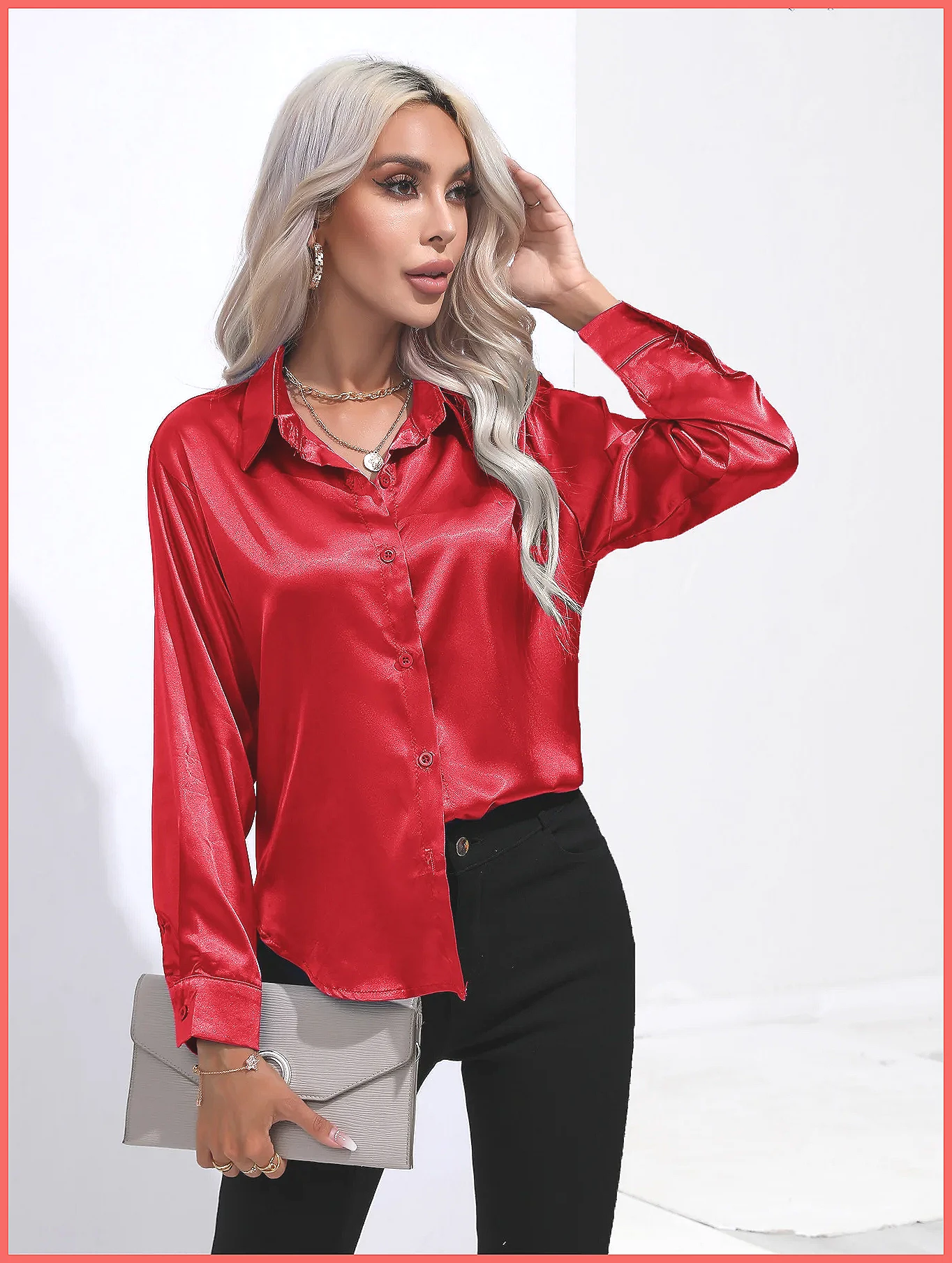 2025 Frühling Sommer Satin-Hem – Blouses Bewertung und Preis