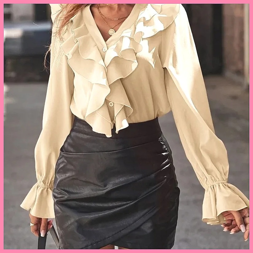 2025 Modische V-Ausschnitt Blu – Blouses Bewertung und Preis