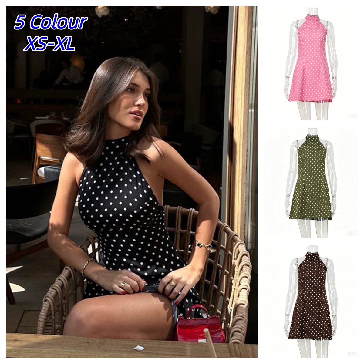Y2K Sexy Retro Polka Dot Print – Y2K Backless Halter Mini Dress Bewertung und Preis