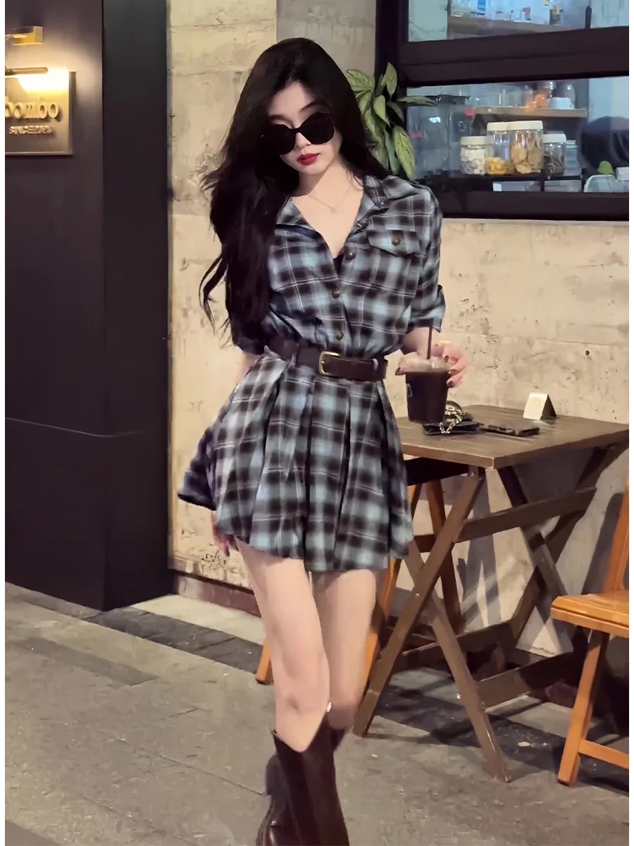Koreanischer Stil Kariertes He – Korean Style A Line Shirt Dress Bewertung und Preis