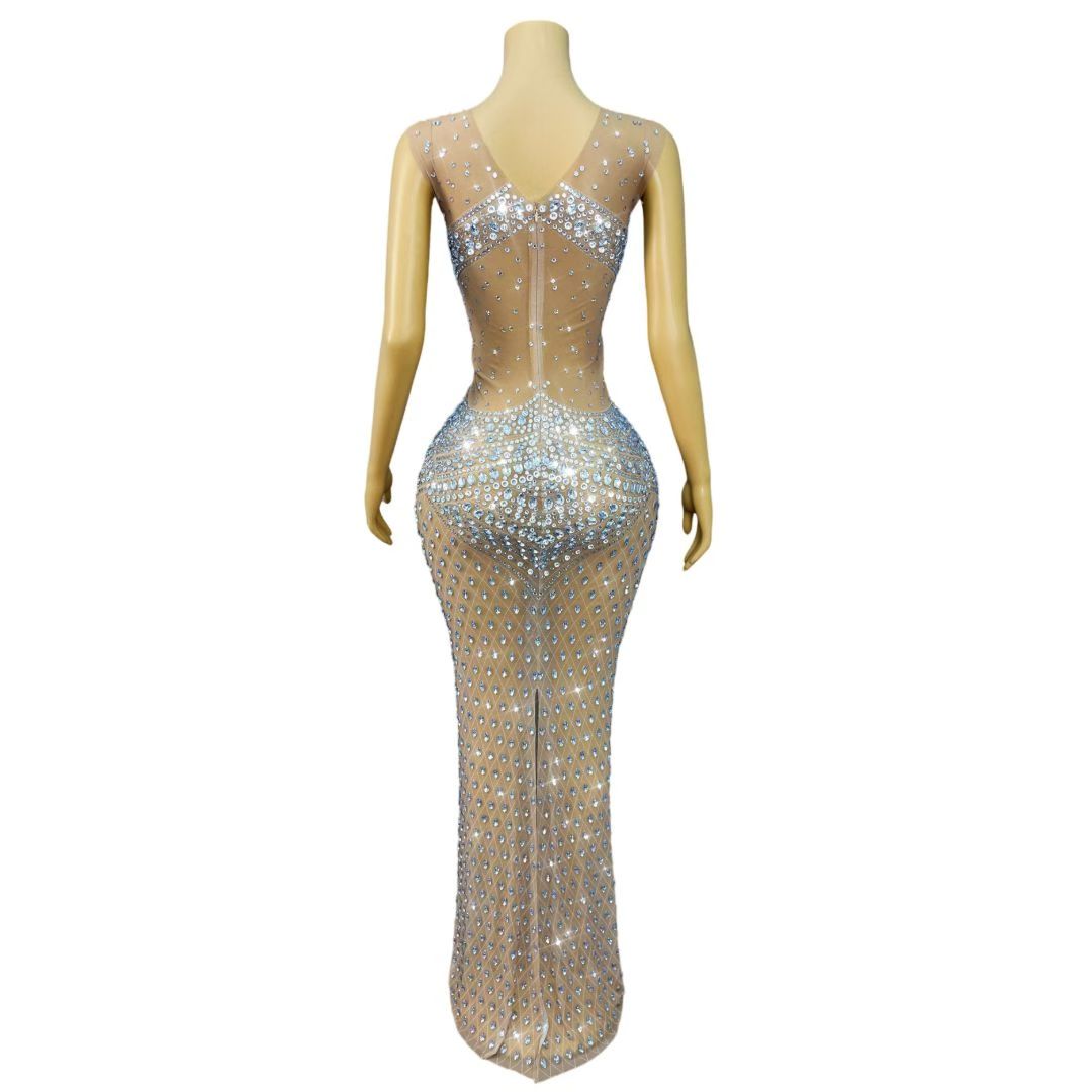 Damen Glitzerndes Strass-Abend – Sparkly Rhinestone Club Party Dress Bewertung und Preis