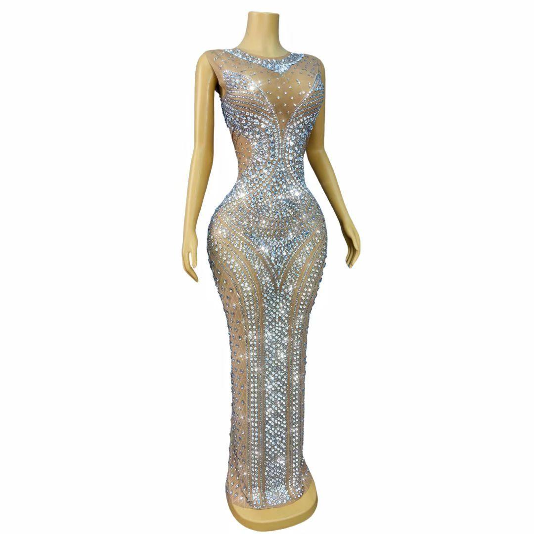 Damen Glitzerndes Strass-Abend – Sparkly Rhinestone Club Party Dress Bewertung und Preis