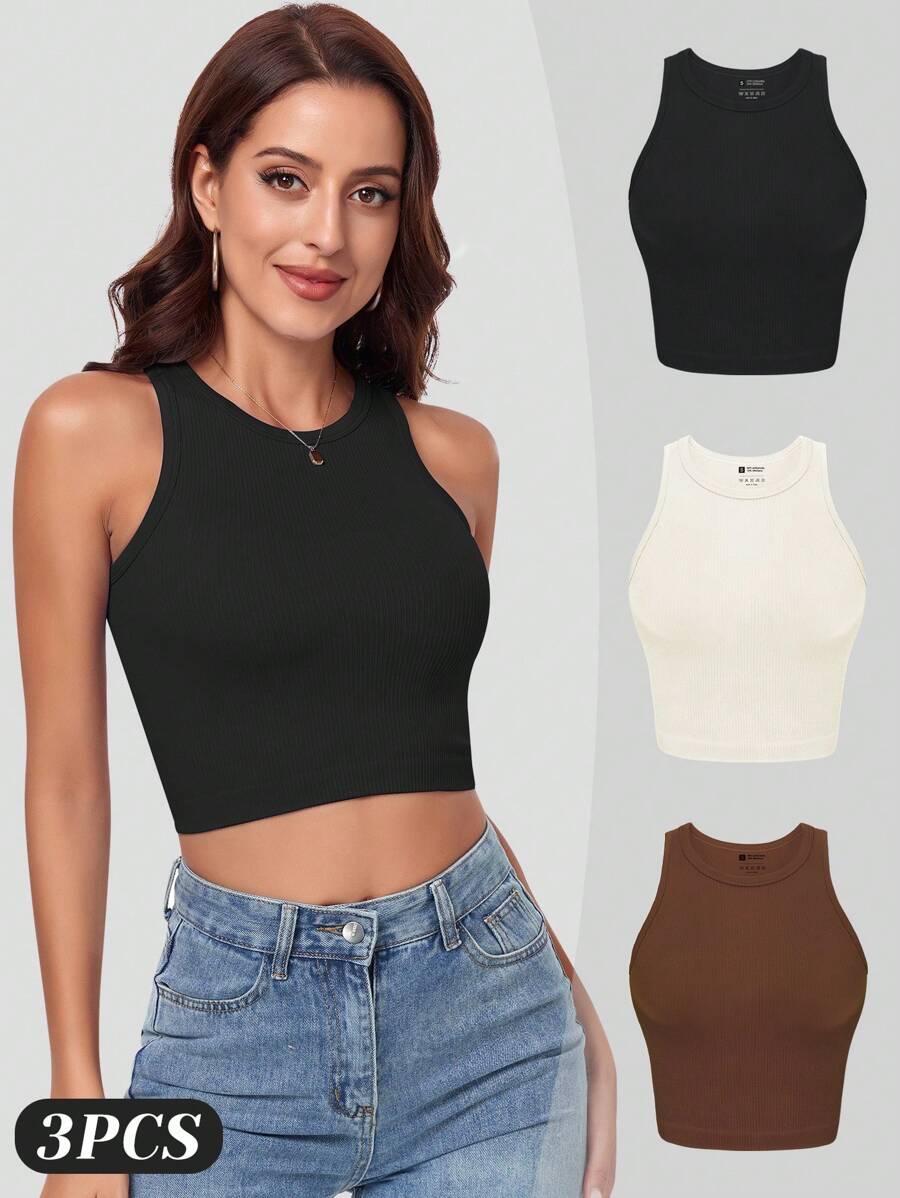 VVX Damen 3er-Pack Crop Tank T – Seamless Ribbed Workout Tank Top Bewertung und Preis