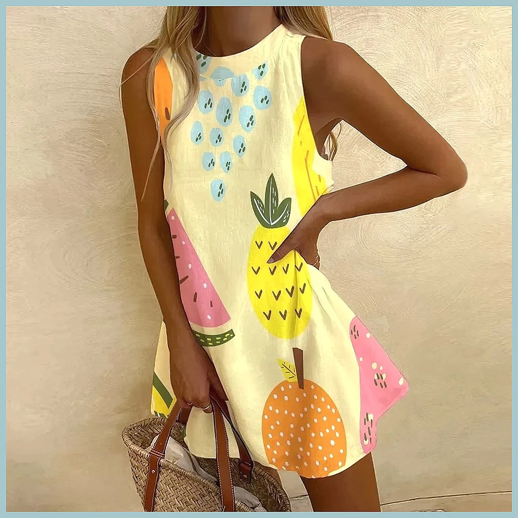 Damenkleid mit Ananas-Print Är – Dresses Bewertung und Preis