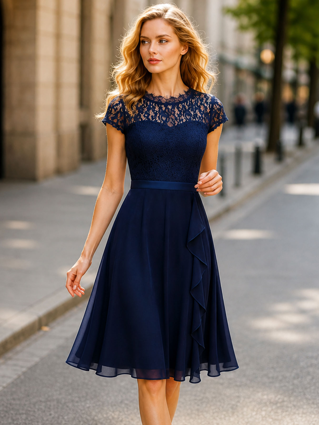 Damen Casual Cocktail-Kleid mi – French Vintage Floral Midi Dress Bewertung und Preis