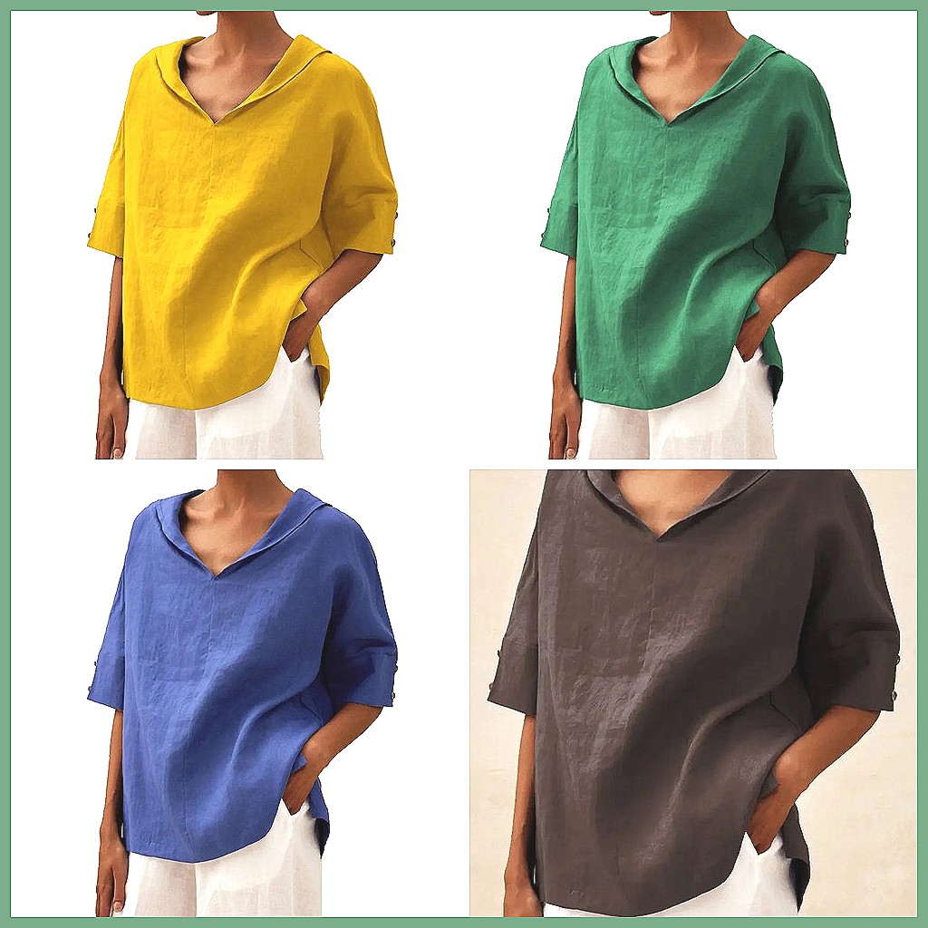 Damen Locker Sitzende V-Aussch – Blouses Bewertung und Preis