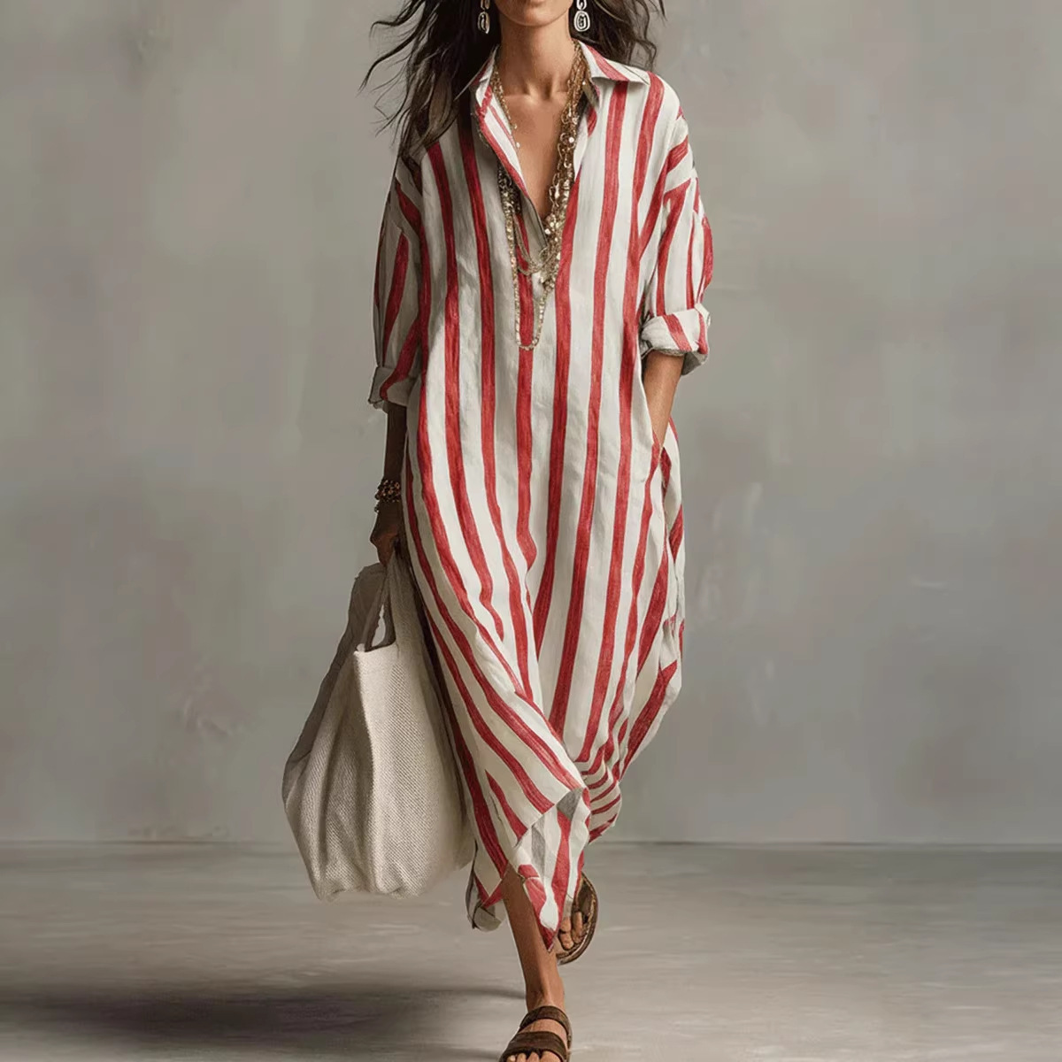 Sommerliches, elegantes Leinen – Casual Loose Linen Shirt Dress Bewertung und Preis