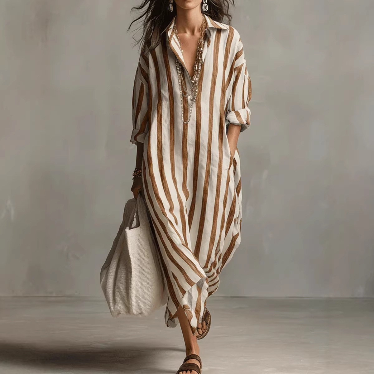 Sommerliches, elegantes Leinen – Casual Loose Linen Shirt Dress Bewertung und Preis