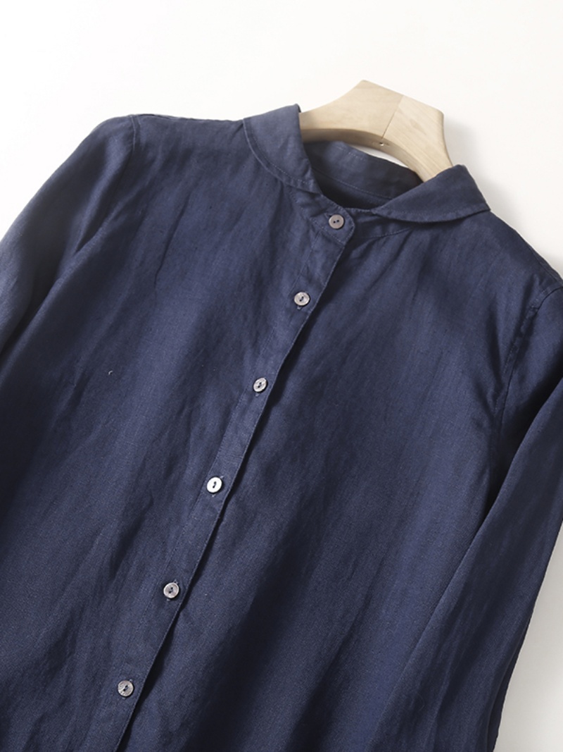 Leinen-Baumwoll-Mischgewebe La – Casual Loose Linen Shirt Dress Bewertung und Preis